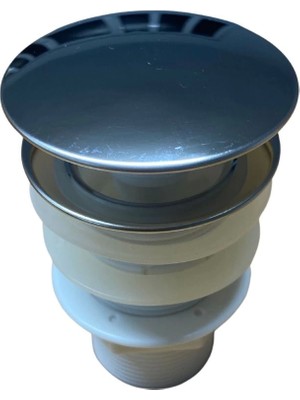 Aesco Pop Up Krom Kaplama Bas Aç Lavabo Sifonu Gideri Ekstra Contalı ( Lisinya )