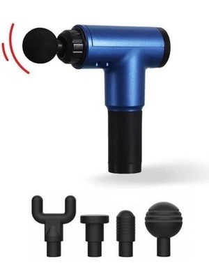 İnura Global 4 Başlıklı 6 Seviye Hız Ayarlı Vurmalı Kas Yoğurmalı Titreşimli Masaj Tabancası Aleti