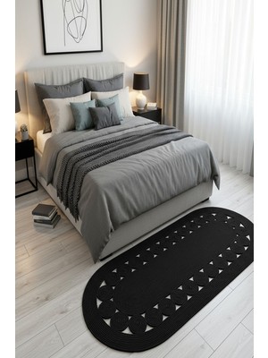 Comfort Craft Çiçek Desenli Jüt Polip Halı - Çift Taraflı Oval Kilim - Tüm Ölçüler