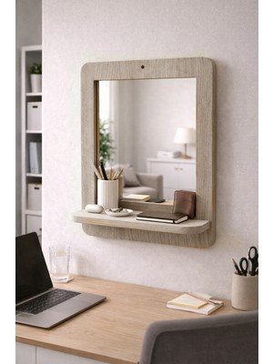 Dingoda Mdf Duvar Aynası – Raflı Dekoratif Ayna (37×47 Cm)
