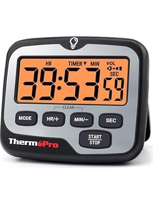 Starseven Thermopro TM01 Dijital Mutfak Zamanlayıcısı ve Kronometre, Dokunmatik Işıklı Ekran, Mıknatıslı Geri