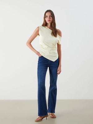 Lc Waikiki Yeni Sezon Crop Flare Kadın Jean Pantolon