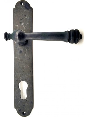 İnura Global Antika Tarz Dekoratif Pirinç Taşra Oda Kapı Kolu - 220X35 Mm, Oksit