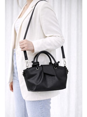 bahwar Kadın Mini El ve Omuz Çantası Düğümlü Sap Detaylı Fermuarlı Günlük Şık Çanta