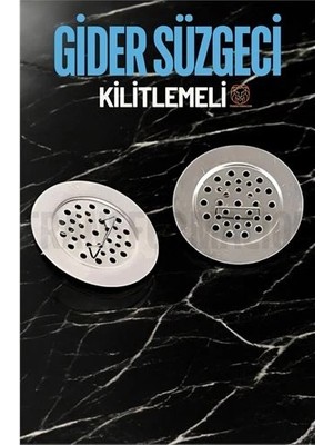 Aylina Mey Ithalat® Kilitlenebilir Metal Lavabo Evye Süzgeci 2 Adet