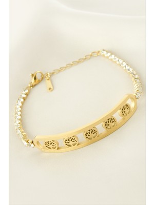 Makay Hayat Ağacı Çelik Bileklik