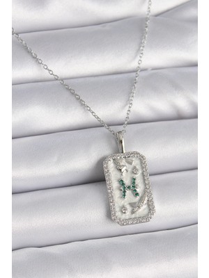 Aylina Mey Ithalat® 316L Çelik Gümüş Renk Zincir Balık Burcu Zirkon Taşlı Kadın Kolye