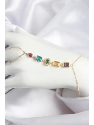 Aylina Mey Ithalat® Pirinç Renkli Zirkon Taşlı Model Gold Renk Şahmeran