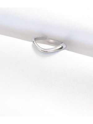 Aylina Mey Ithalat® Yassı Silver Renk Ayarlanabilir Yüzük