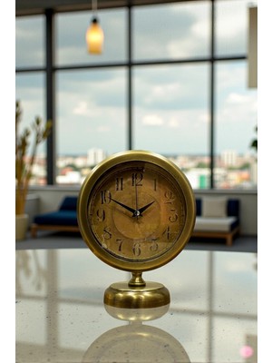Aylina Mey Ithalat® Retro Eskitme 25 x 20 cm Metal Şık Masa Saati