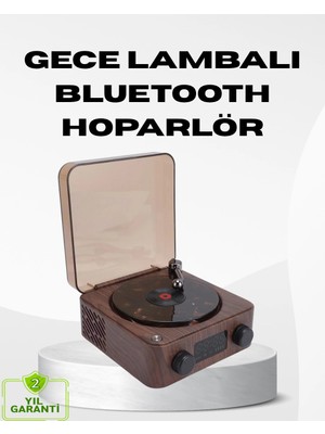 Aylina Mey Ithalat® Dekoratif Gece Işığı Bluetooth Hoparlör Dijital Saat Çok Yönlü Sesli Aydınlatma