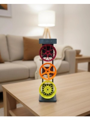 Aylina Mey Ithalat® 3’lü Jant Dekor Seti Masa Üstü ve Salon Için Modern Spor Tasarım