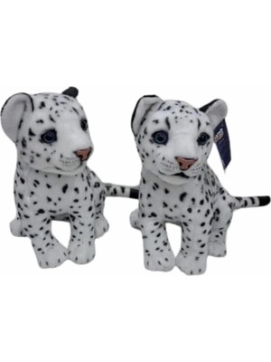Aylina Mey Ithalat® PL50135 25 cm Oturan Küçük Beyaz Leopar-Hly