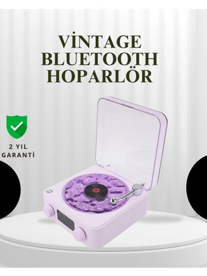 Aylina Mey Ithalat® Projektörlü Gece Lambalı Retro Hoparlör – Taşınabilir Bluetooth Speaker