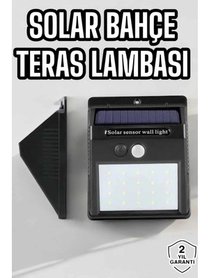 Aylina Mey Ithalat® Güneş Enerjili Bahçe Lambası Solar Gece Aydınlatma Sensörlü Lamba