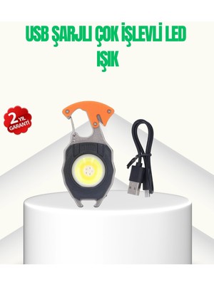 Aylina Mey Ithalat® Çok Işlevli USB Şarjlı Anahtarlık Fener