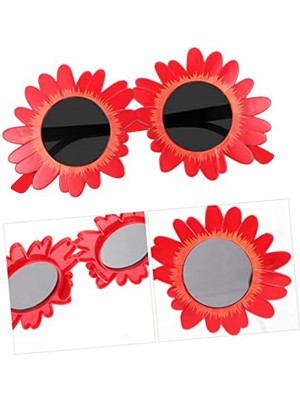 Aylina Mey Ithalat® Kırmızı Renk Papatya Şekilli Parti Gözlüğü 18X10 cm