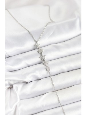 Aylina Mey Ithalat® 316L Çelik Zincir Gümüş Renk Yıldız Model Y Kolye