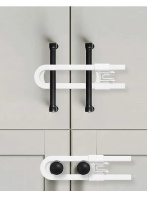 Teknomiy 4 Adet Dolap ve Kapak Emniyet Kilidi Evde Güvenli Kullanım Için