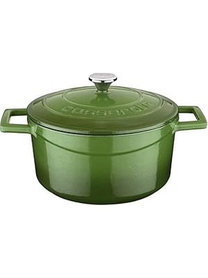 Starseven Lava Metal Döküm Yuvarlak Tencere, 20 Cm, Yeşil