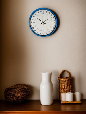 Epilons 36 cm Mavi 24 Saat Göstergeli Özel Tasarım Duvar Saati