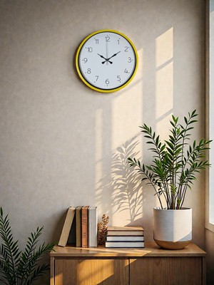 Epilons 36 cm Standart Sarı Duvar Saati
