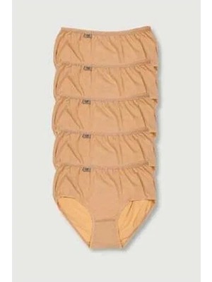 Tutku Kadın Ten 5'li Paket Likralı Bato Külot ELF568T0924CCM5-Ten-Standart