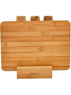 Starseven Triple 4 Parça Ayaklı Bambu Kesme Tahtası Seti
