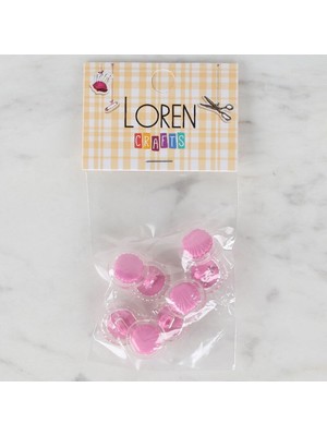 Epilons Loren Crafts 8 Li Şeffaf Pembe Deniz Kabuğu Düğme