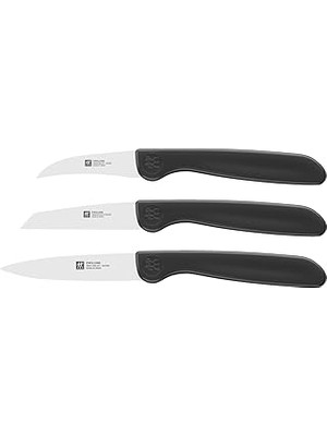 Starseven Zwilling 38115001 Sebze Bıçağı Seti, 3 Parçalı, Plastik, Siyah