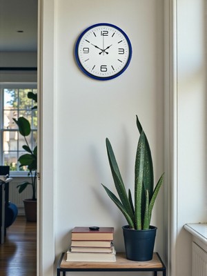 Epilons 36 cm Lacivert Modern Dekoratif Duvar Saati