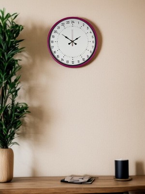 urfakent bilişim ve medya danışmanlık 36 cm Pembe 24 Saat Göstergeli Özel Tasarım Duvar Saati