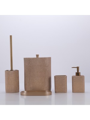 Selim Linen Banyo Seti Vizon