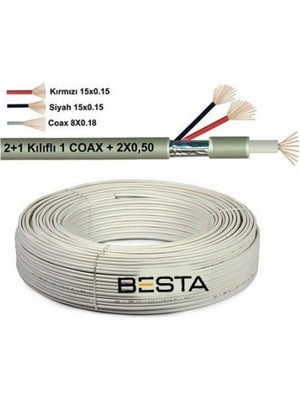 Epilons 2+1 100 Metre 0,50 Cctv Kamera Kablosu KD-1393