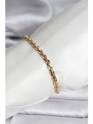 Aylina Mey Ithalat® 14K Gold Renk Kaplama Burgu Zincir Model cm Kadın Bileklik