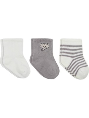 NessiWorld Elephant Boy 3'lü Penye Soket Çorap 10135 Ekru