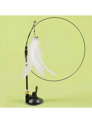 Braventa Collection Orret Home Vantuzlu Tüylü Kedi Oltası Oyuncağı – Çıngıraklı ve Vakumlu Tabanlı, Interaktif Zıplama V