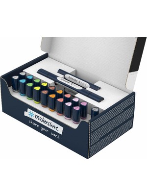 Hype Store Schneider 040 Paint-It Twinmarker Kalem Seti V2 (Fırça Ucu ve 1,0 mm Yuvarlak Uç, Yoğun Renkli Su Ba