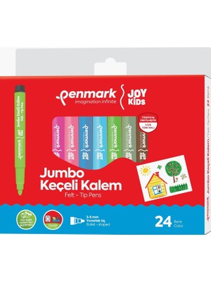 Hype Store 24'lü Jumbo Keçeli Kalem Süper Yıkanabilir Renkli Kalemler Standart Ölçüler