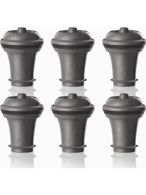 Hype Store Vacu Vin 0086341 0886360 Şarap Pompaları Için Tapa, 6'lı Blister, Gri, 6’lı Set