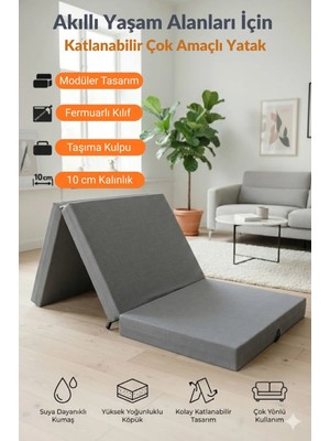 Dizanor Katlanır Micro Cotton Sünger Yer Yatağı ve Minderi 10 cm 18 Dns Orta Sertlik Sünger