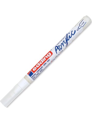 Hype Store Edding 5300 Akrilik Markör Ince - Beyaz - 1 Su Geçirmez Akrilik Markör - Ince Yuvarlak Uçlu 1-2 mm