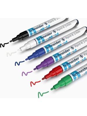 Hype Store Schneider Paint-It Akrilik Kalemler (Set 1 2 mm Yuvarlak Uçlu, Ahşap, Tuval, Taş Vb. Için Yüksek Kap