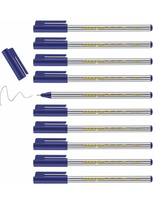 Hype Store Edding 89 - Fineliner - Mavi - 10 Kalem- 0,3 mm Ekstra Ince Yuvarlak Uç