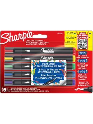 Hype Store Sharpıe Creative Marker Akrilik Boya Kalemleri | Su Bazlı Boya Kalemi Fırça Uçlu | Mürekkep Kağıdı G