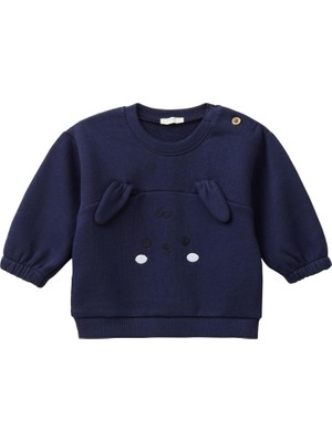 Hype Store United Colors Of Önü Kulak Detaylı Omzu Düğmeli Bisiklet Yaka Sweatshirt Sweatshirt Bebek