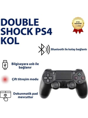 Sarftech Ps4 Siyah Doubleshock Wireless Gamepad Joystick Kablosuz Ps4 Oyun Kolu
