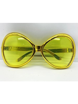 Aylina Mey Ithalat® Altın Renk Yeşilçam Nostalji 80LI Yıllar 90LI Yıllar Parti Gözlüğü  7X16 cm