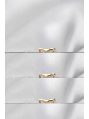 Aylina Mey Ithalat® Gold Renk Köşeli Yonca Model Zirkon Taşlı Kadın Yüzük
