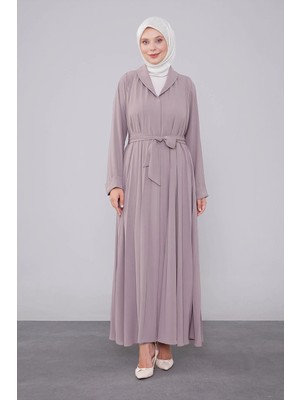 Levidor Koyu Vizon Yaka Detaylı Ferace